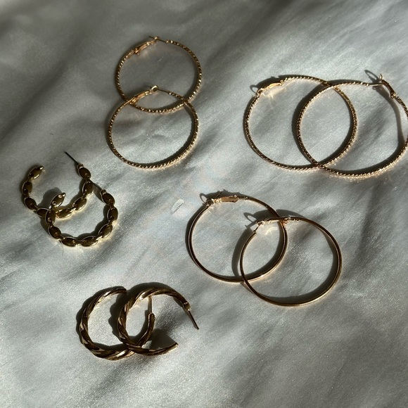 Gold Hoop Earrings - Picture 1 of 2